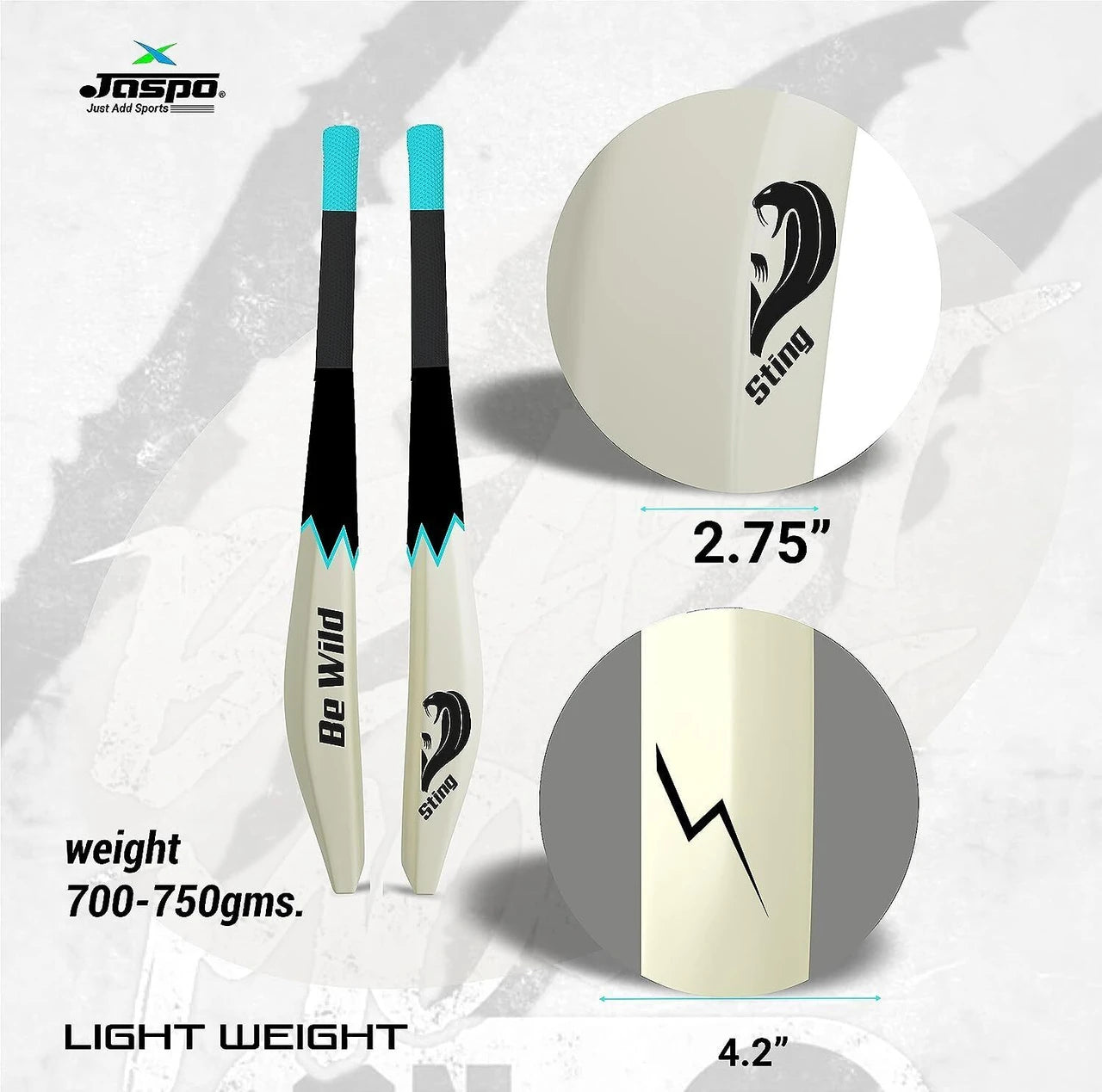 JASPO Wild Heavy Duty Plastic Cricket Bat – Full Size