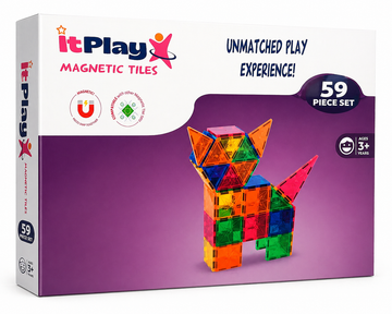 it play Magnetic Tiles 59 piece set.