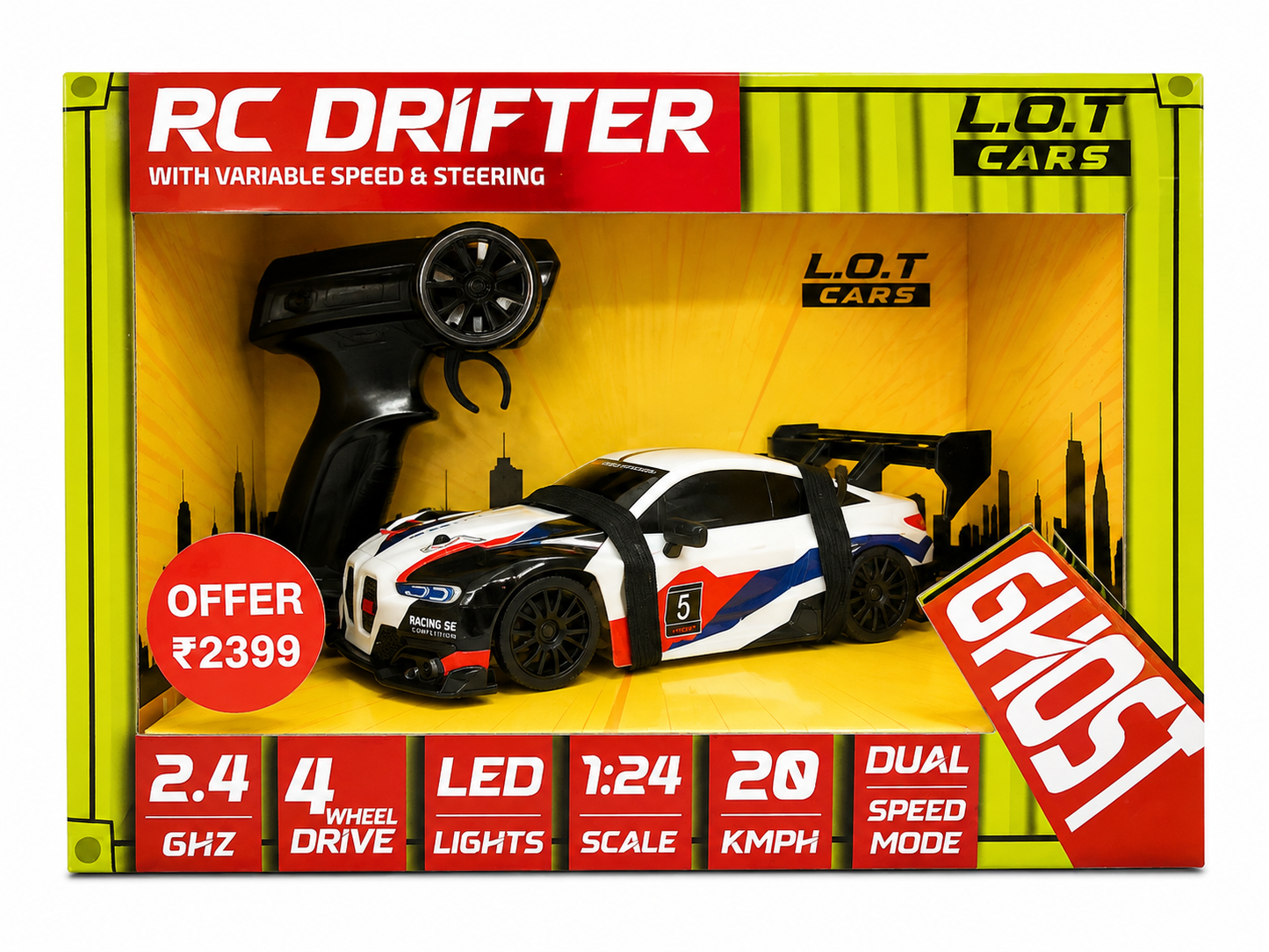 LOT RC Drifter 1:24 Scale Remote Control Car