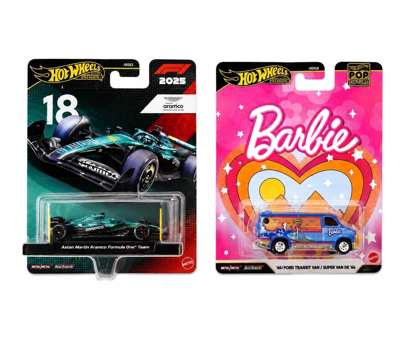 Hot Wheels Premium Aston Martin F1 Barbie Pop Culture Set.