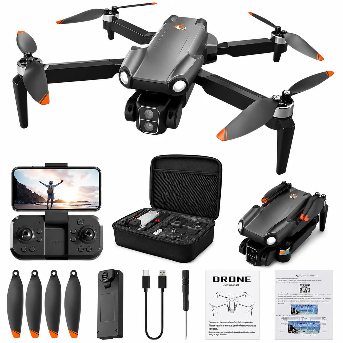 Elision F9 HD Camera Drone with WiFi, Foldable RC Quadcopter.
