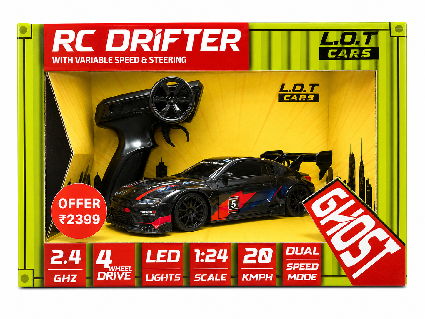 LOT RC Drifter 1:24 Scale Remote Control Car