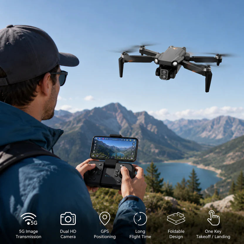Elision F9 HD Camera Drone with WiFi, Foldable RC Quadcopter.