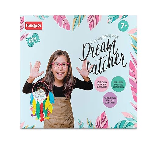 Funskool - Handycrafts Dreamcatcher,DIY Dreamcatcher,Make 3 Pieces,7 Years +,Art and Craft Kit,Multicolor-5