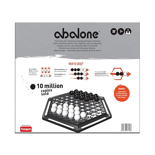 Funskool Abalone,Strategy Game,Marble Game,2 Player Game,for 7 Years and Above., Kids