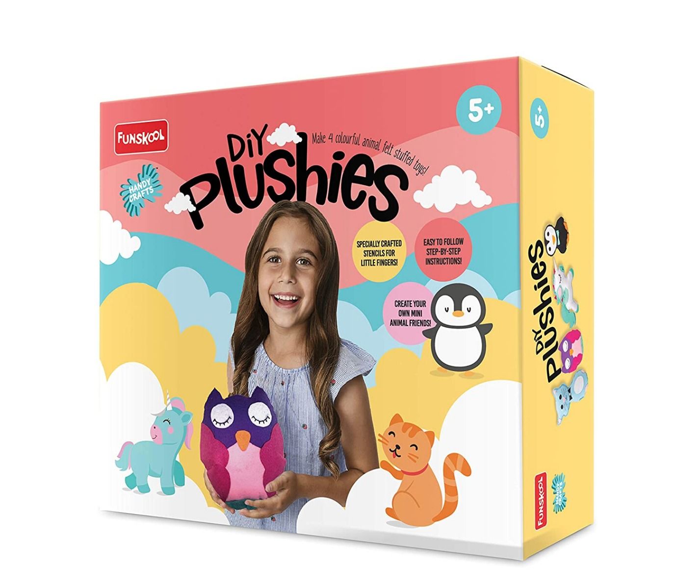 Funskool Animal Diy Ies, Create Your Own Mini Unicorn, Penguin, Owl And Kitten (Multicolor)