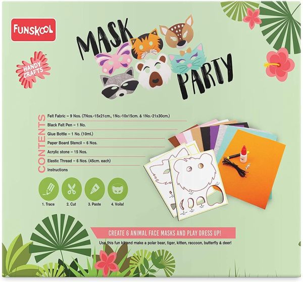 FUNSKOOL HANDYCRAFTS MASK PARTY DIY ANIMAL FACE MASKS