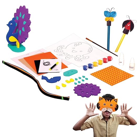Funskool Handycrafts FUNIMALS 5-in-1 Activity Kit, 5 Activities in 1, Art and Craft Kit, DIY Kit, Ages 5 Years and Above, Multicolor