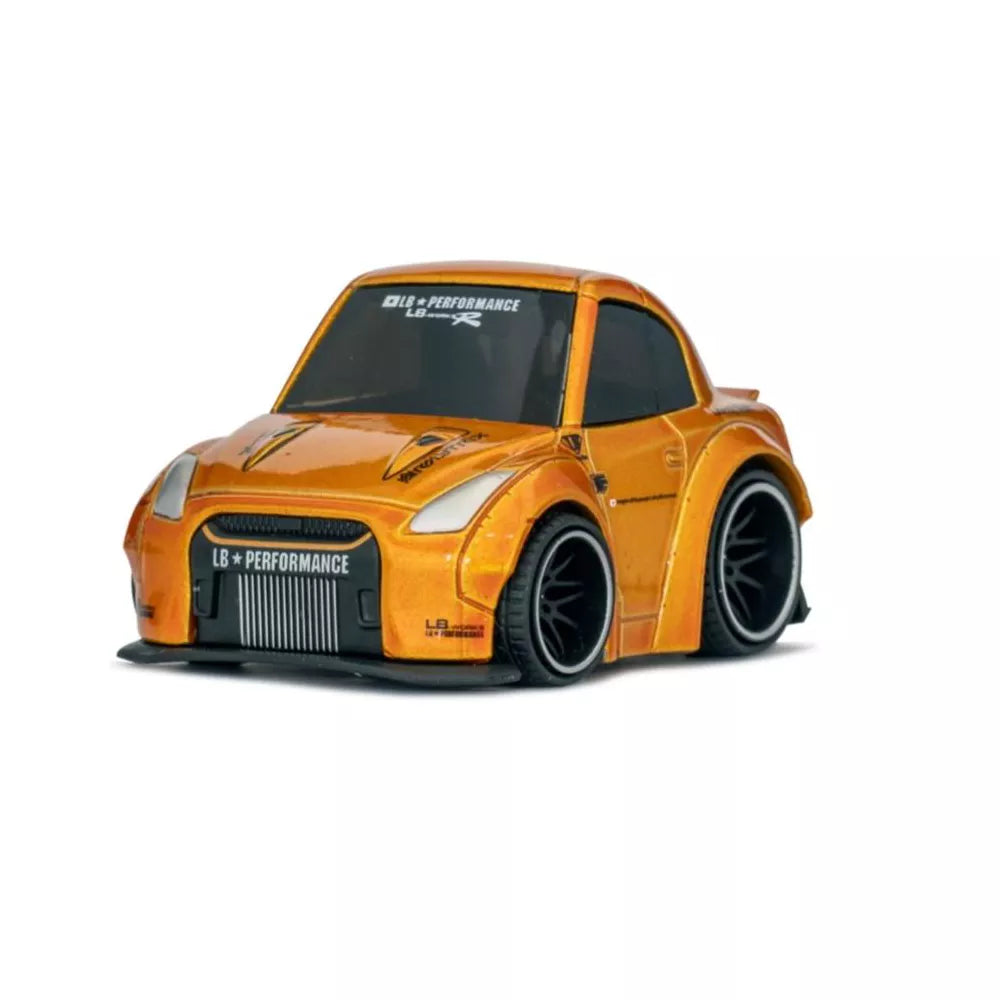 Mini GT Qube Carz Nissan GT-R R35 LB-Works Type 1 Rear Wing Ver 2 LB Gold.
