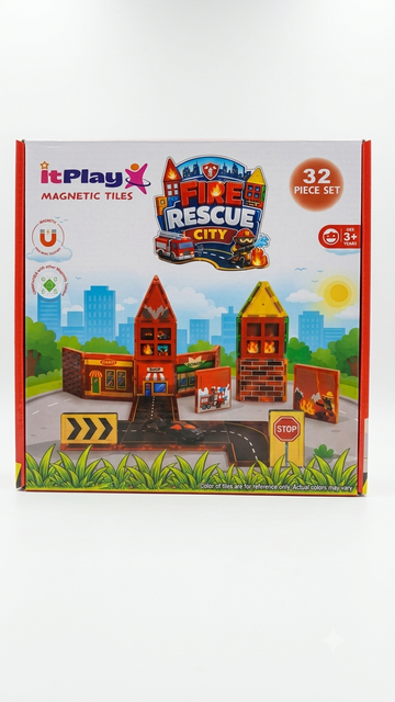 itPlay Magnetic Tiles – Fire Rescue City Set
