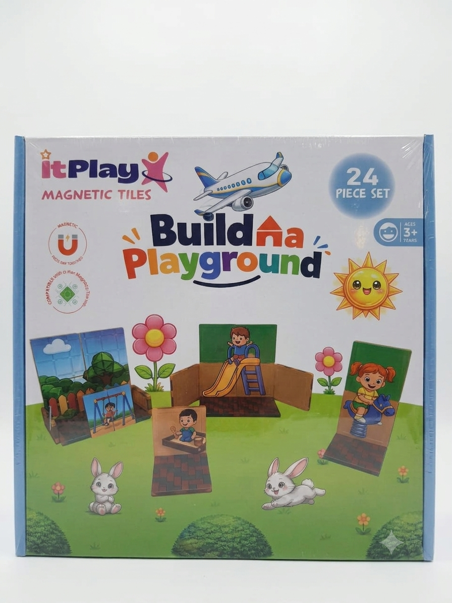 itPlay Magnetic Tiles – Build a Playground Set