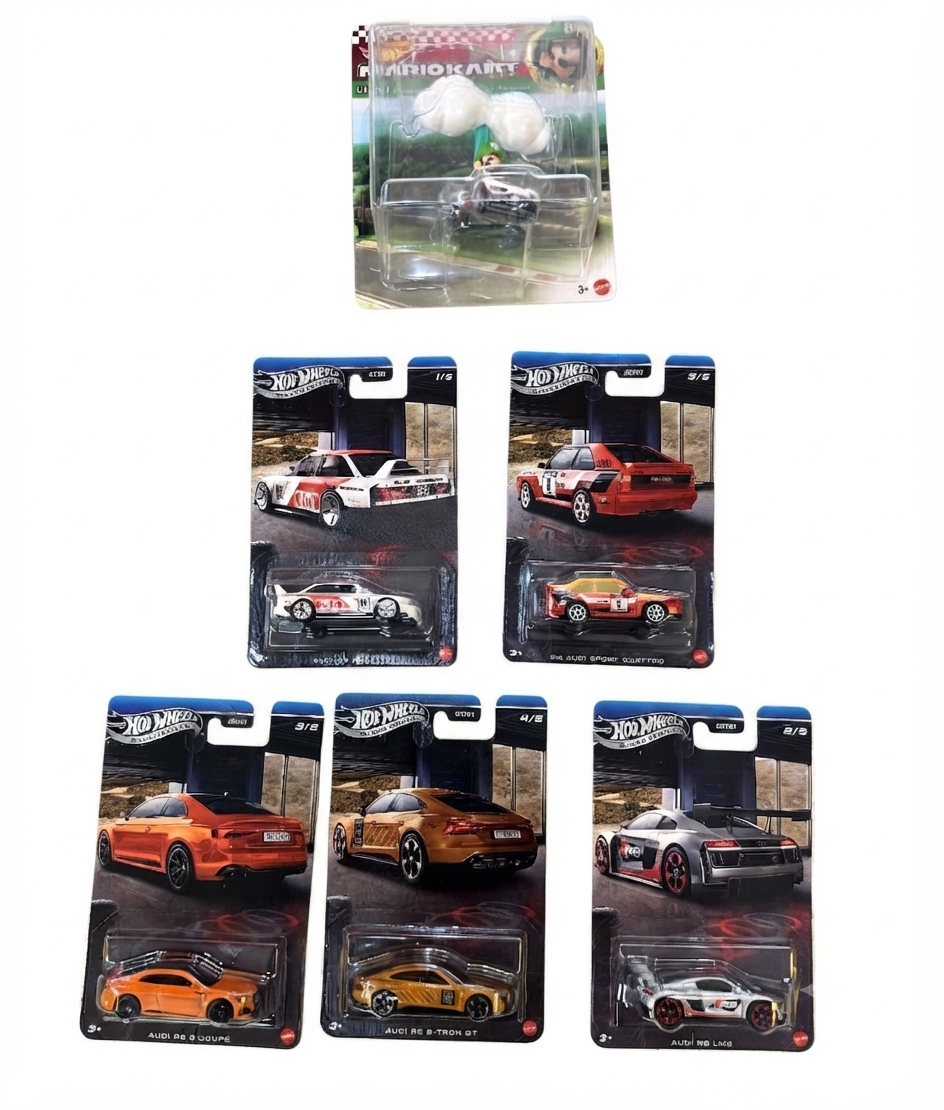 Hot Wheels Premium Audi Set (5-Car Series) Chase Pis With Mario Kart.