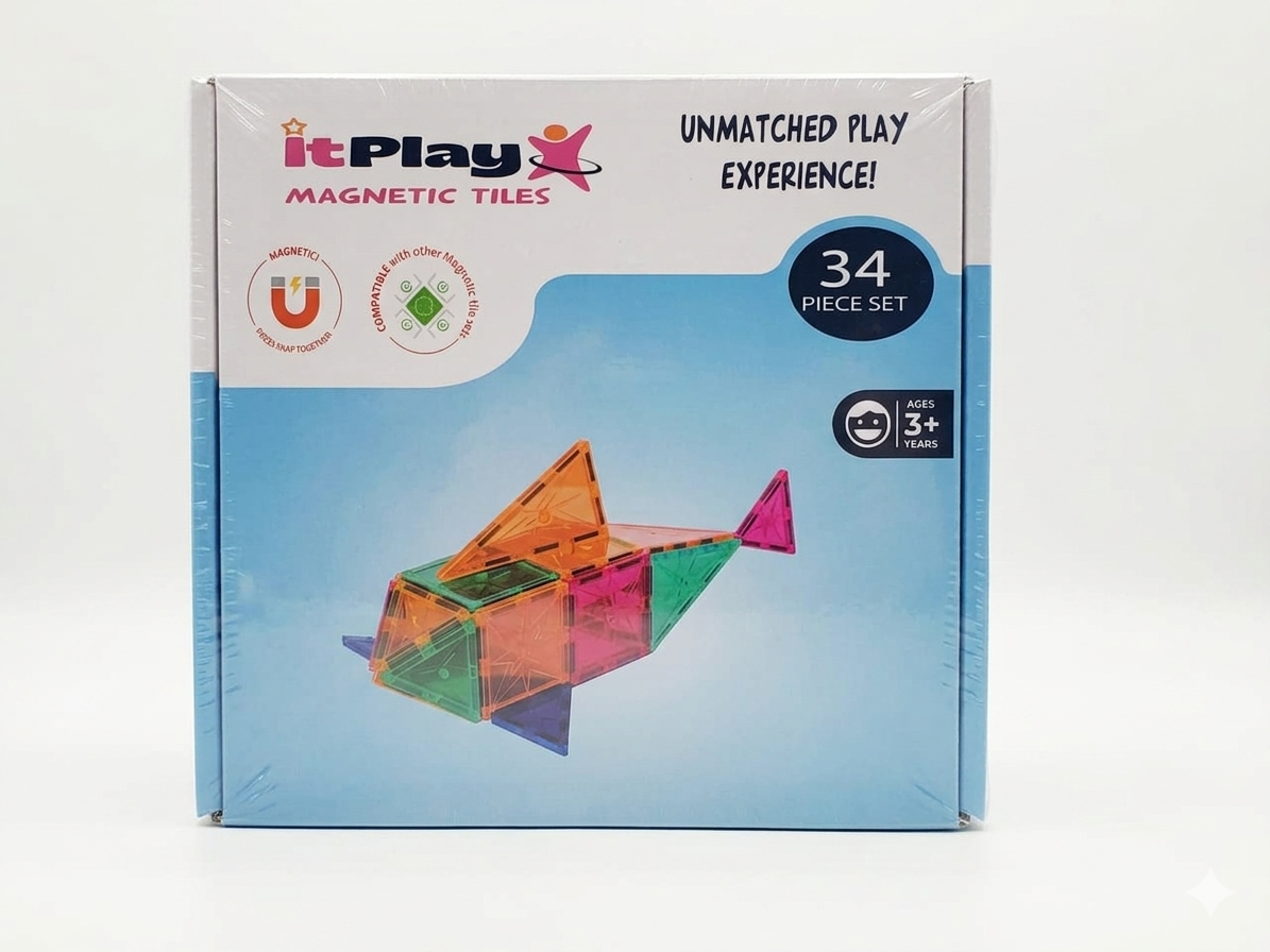 ItPlay Magnetic Tiles (34-Piece Set)