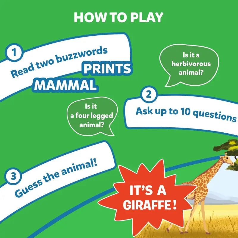 SKILLMATICS Guess in 10 Animal Kingdom Trivia card game (ages 6+)
