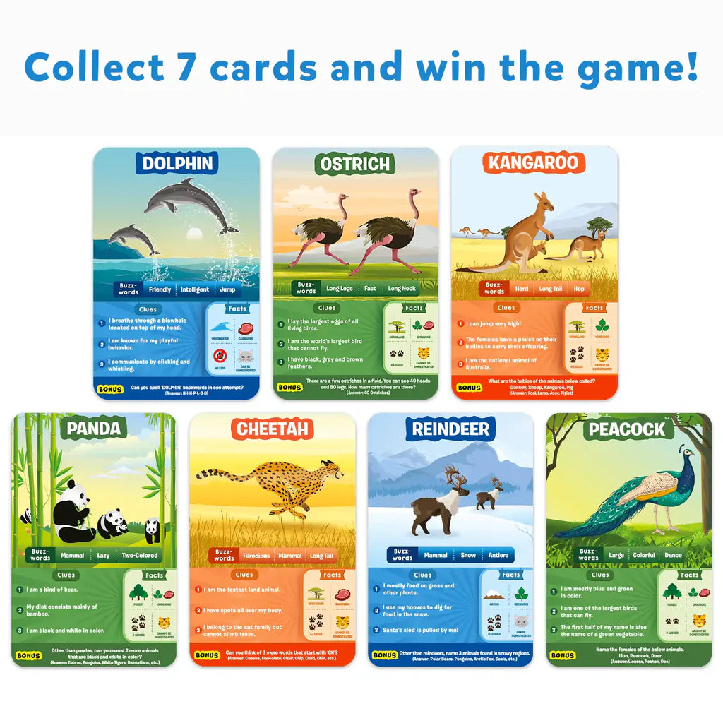SKILLMATICS Guess in 10 Animal Kingdom Trivia card game (ages 6+)