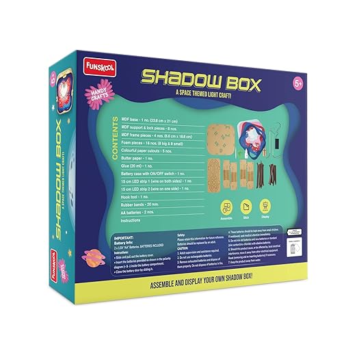 Funskool  Handycrafts  Shadow Box, Layered Paper Art, DIY kIt Night Lamp for Kids, Arts and Craft Kit, Ages 5 Years and Above, Multicolour