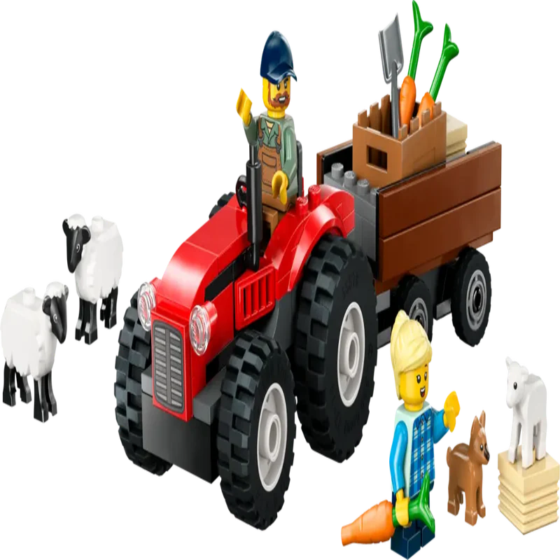 LEGO City Red Farm Tractor with Trailer  Sheep 60461