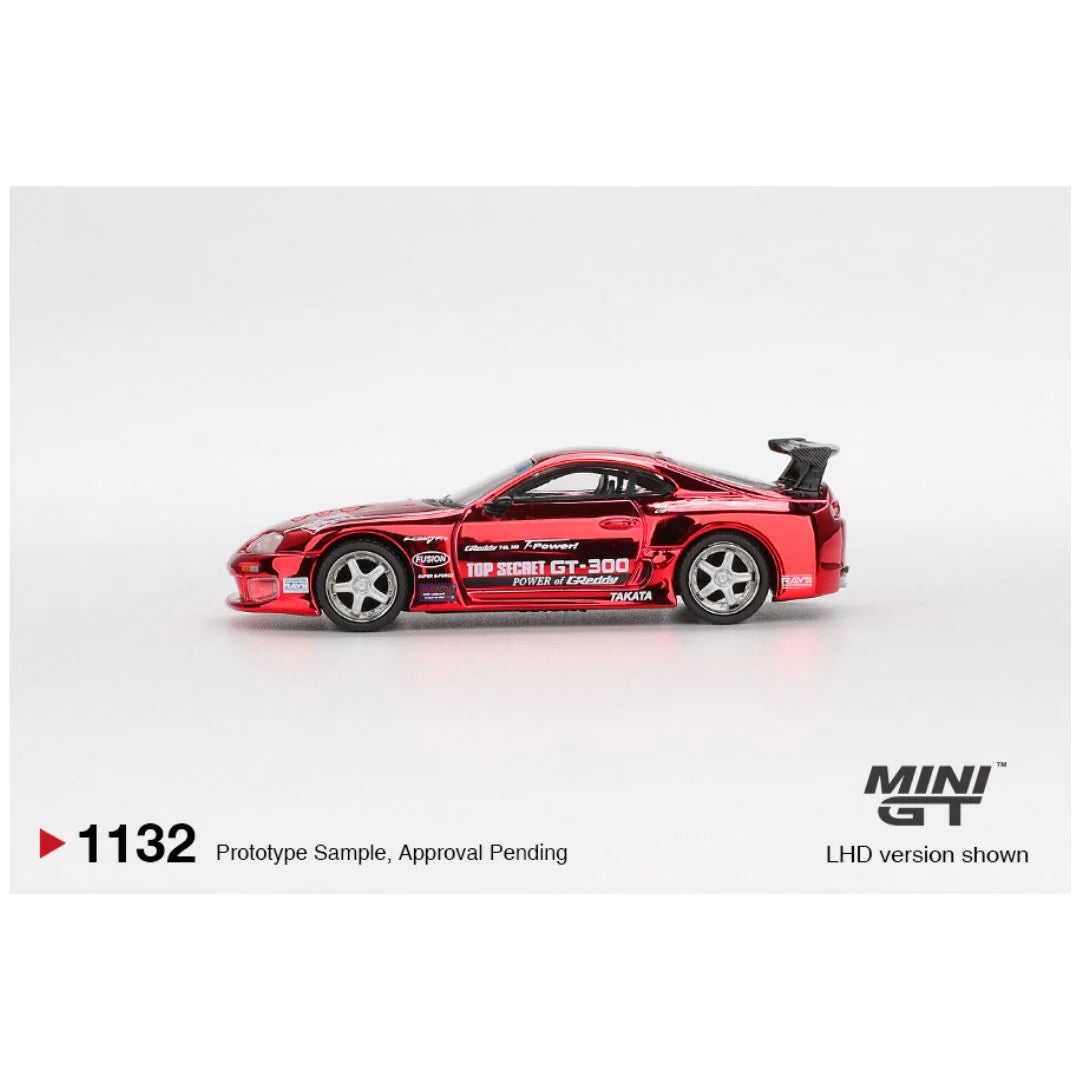 MINI GT 1132 TOYOTA SUPRA (A80) TOP SECRET GT-300 TOP SECRET RED CHROME.