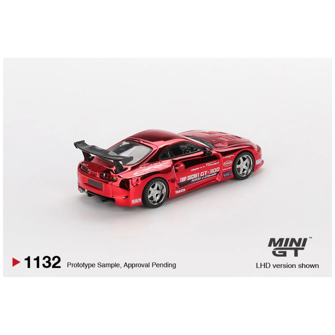 MINI GT 1132 TOYOTA SUPRA (A80) TOP SECRET GT-300 TOP SECRET RED CHROME.