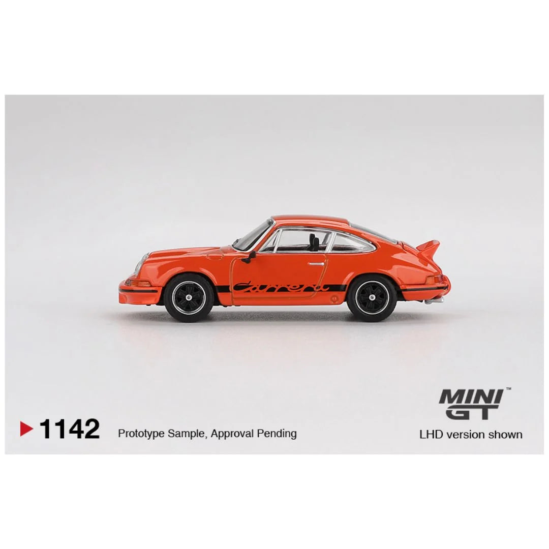 Mini GT 1142: Porsche 911 Carrera RS 2.7 Tangerine with Black Livery