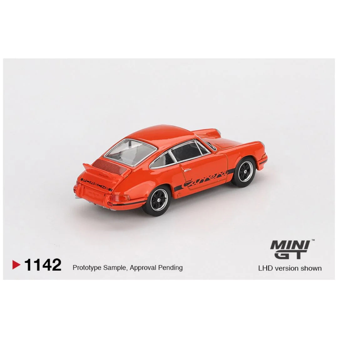 Mini GT 1142: Porsche 911 Carrera RS 2.7 Tangerine with Black Livery