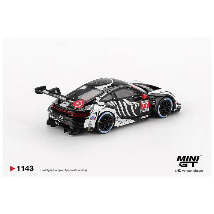 MINI GT 1143 Porsche 911 GT3 R #77+ MINI GT 953  Mazda AZ-1 Liberty Walk LB40 2024 Auto Salon White.