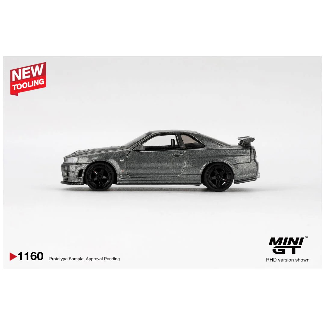MINIGT 1160 Nissan Skyline GT-R Dark Metal Gray (NISMO BNR34 CRS Version)