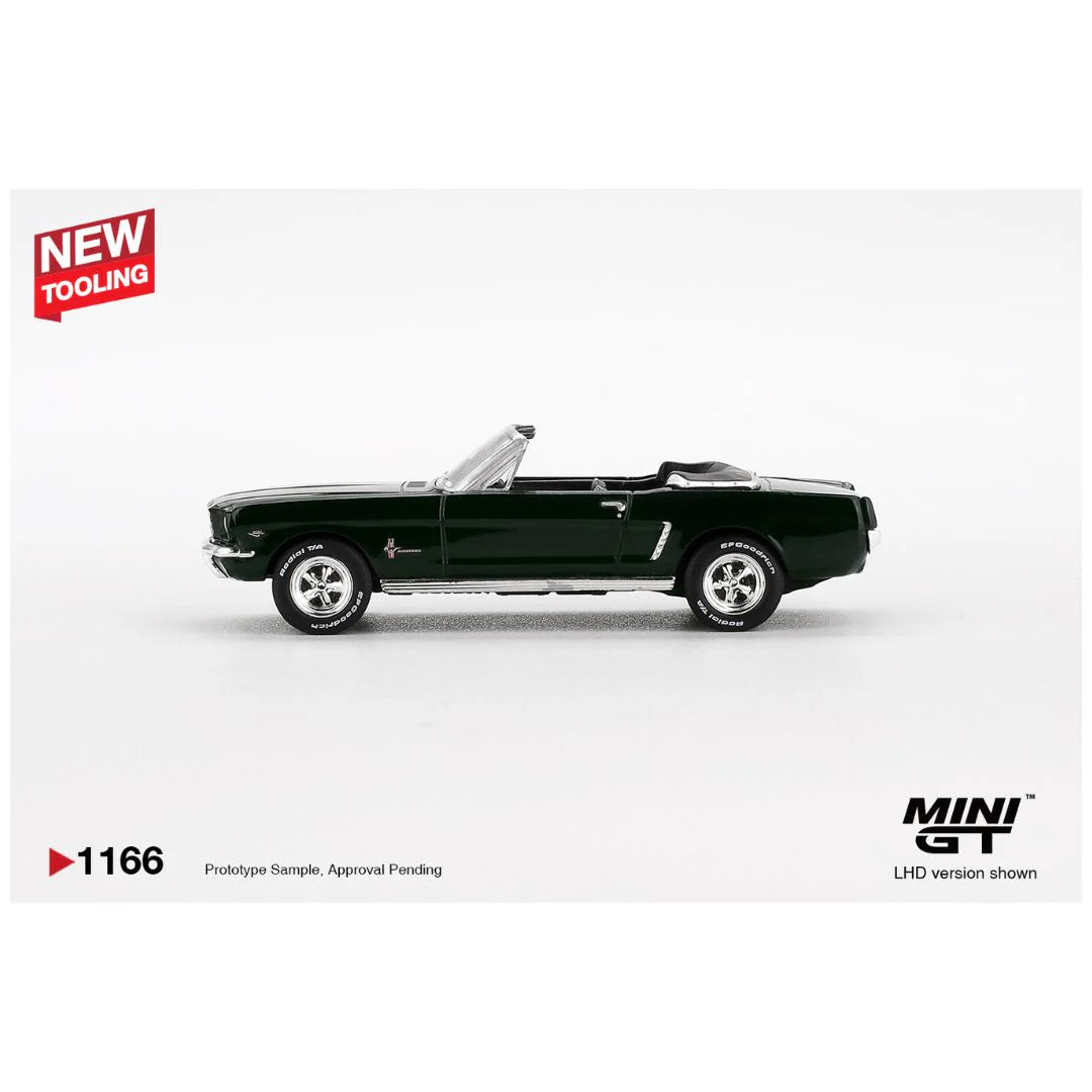 Mini GT 1166 Ford Mustang Convertible 1964 Highland Green.