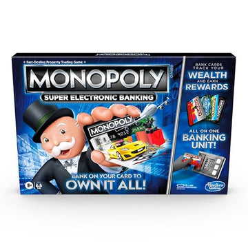 Monopoly Super Electronic Banking Board Game, Cashless Tap Technology.