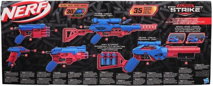 NERF 35-Piece Alpha Strike Ultimate Mission Pack -- Includes 5 Blasters and 30 Official Elite Darts -- for Kids, Teens, Adults E8339