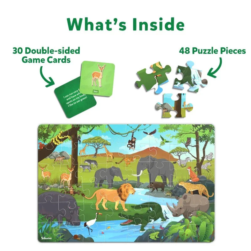 SKILLMATICS Piece AND Play Amazing Animal Floor Puzzle & Game (ages 3-7)