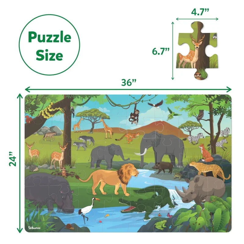 SKILLMATICS Piece AND Play Amazing Animal Floor Puzzle & Game (ages 3-7)