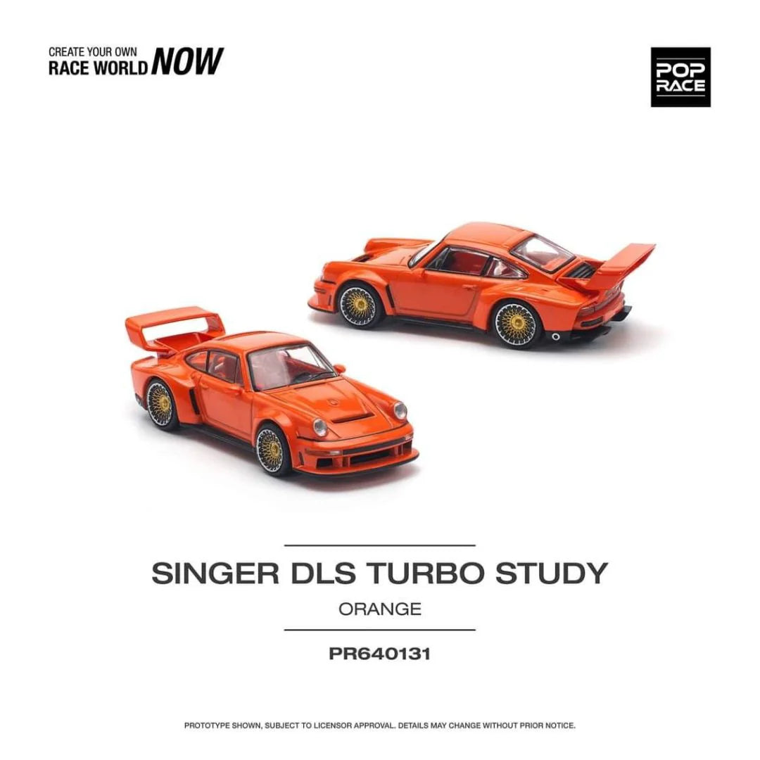 POPRACE PR64-131 SINGER DLS TURBO STUDY PORSCHE 911 Orange 1/64 NEW POP RACE