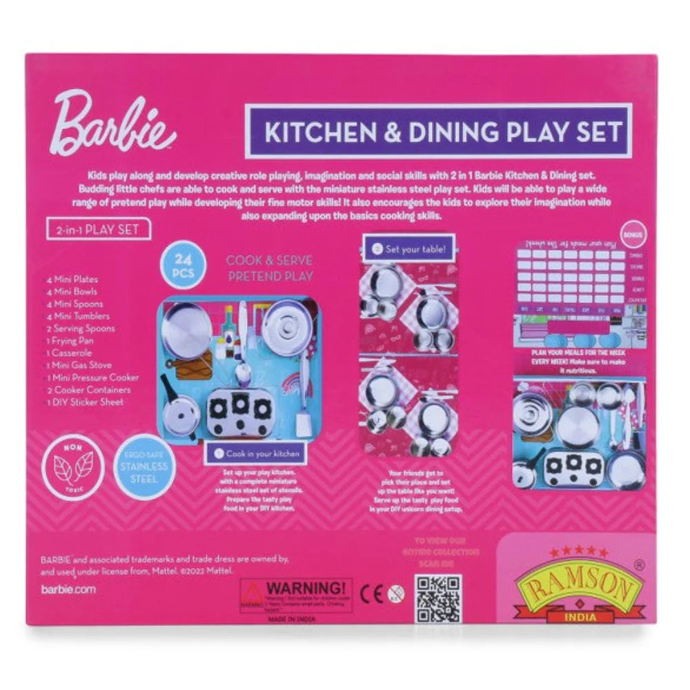 Ramson Kitchen and Dining Play Set Barbie (24 Pcs)