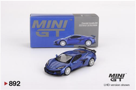 Mini GT - 892 - Chevrolet Corvette Z06 2023 Elkhart Lake Blue Metallic.