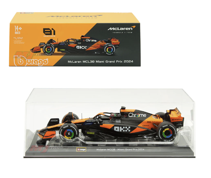 Burago 81 Piastri MCL38 Miami GP 1:24 Car Model