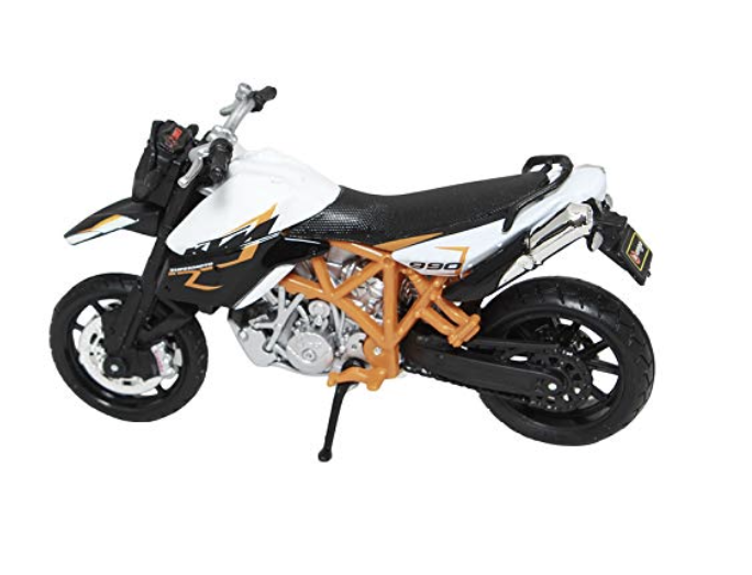 Burago Die Cast 1:18 Scale KTM 990 Supermoto R Motorcycle (Black), (28-51050)