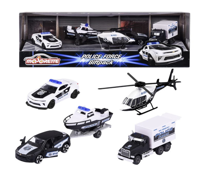 Majorette Police Force Gift Set Toy Vehicles, Die Cast Metal.