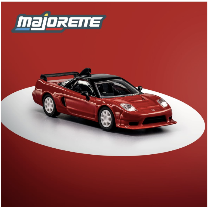 Majorette Collection 1995 Honda NSX-R GT, Red and Black Metal Car, 1:64 Scale.