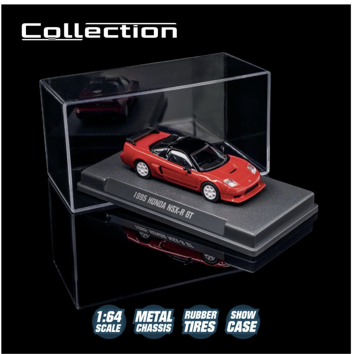 Majorette Collection 1995 Honda NSX-R GT, Red and Black Metal Car, 1:64 Scale.