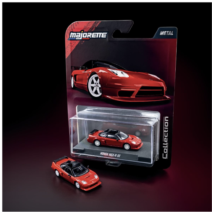 Majorette Collection 1995 Honda NSX-R GT, Red and Black Metal Car, 1:64 Scale.