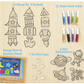 Imagimake Window Art - Rocket - 16 Pieces Glass Painting Set - Astronaut, Rover.