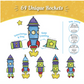 Imagimake Window Art - Rocket - 16 Pieces Glass Painting Set - Astronaut, Rover.