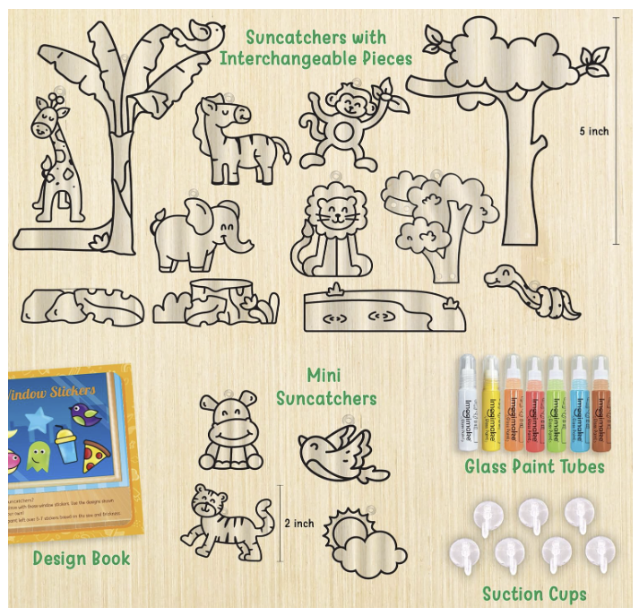 Imagimake Window Art Jungle|Glass Painting Kit.