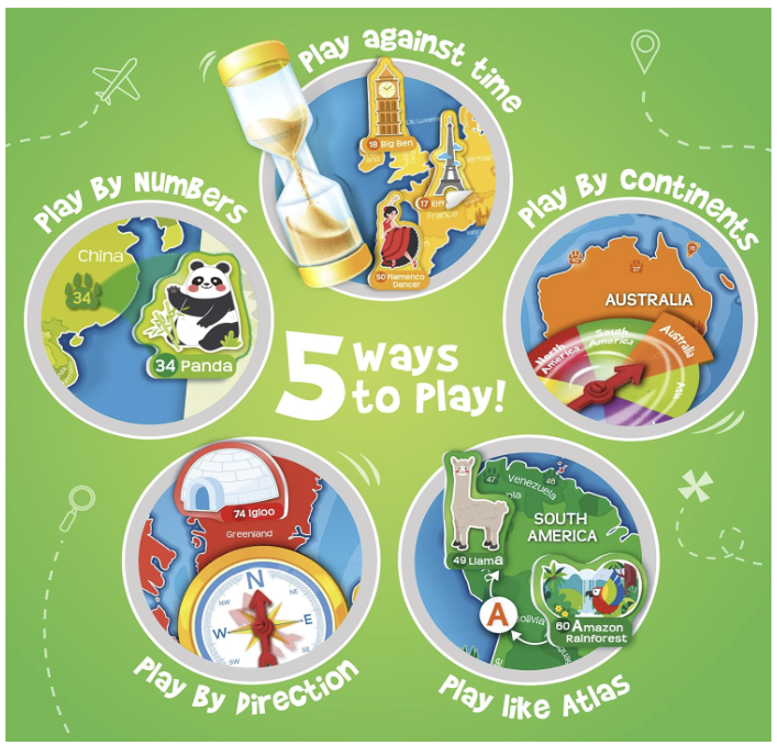 Imagimake Mapology World Map with Reusable Stickers.