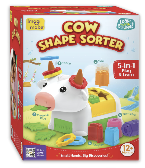 Imagimake Cow Shape Sorter |Leaps & Bounds Baby Toys for 12+ Months.