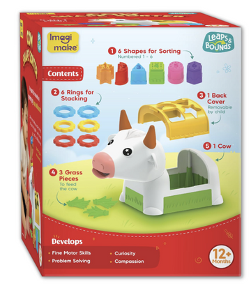 Imagimake Cow Shape Sorter |Leaps & Bounds Baby Toys for 12+ Months.