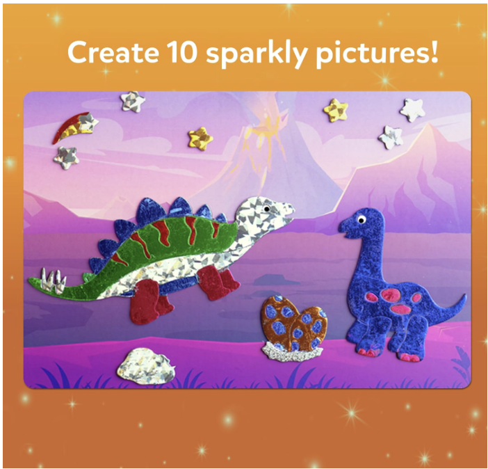 skillmatics peel and press Foil fun Dinosaur foil art kit, Kids foil sticker activity.