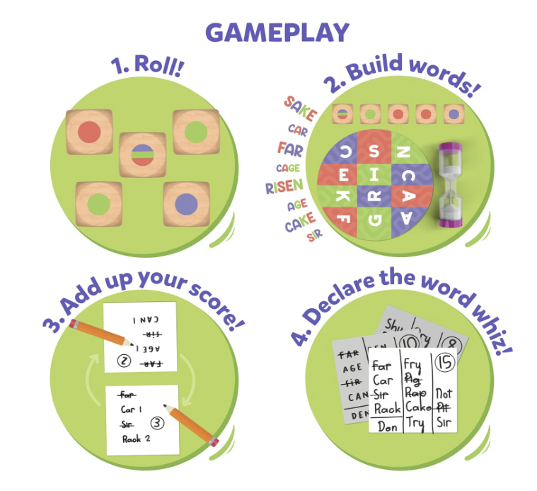 Skillmatics - Muddled, Fast-Paced Word Building Game for fun kids and families.