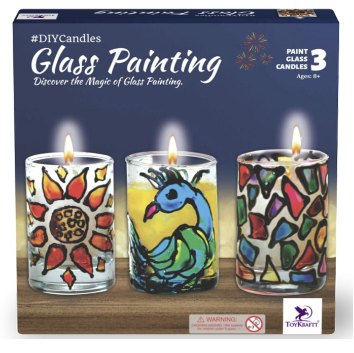 TOYKRAFTT Glass Painting Candle Making Kit for Kids, DIY Kit for Kids.